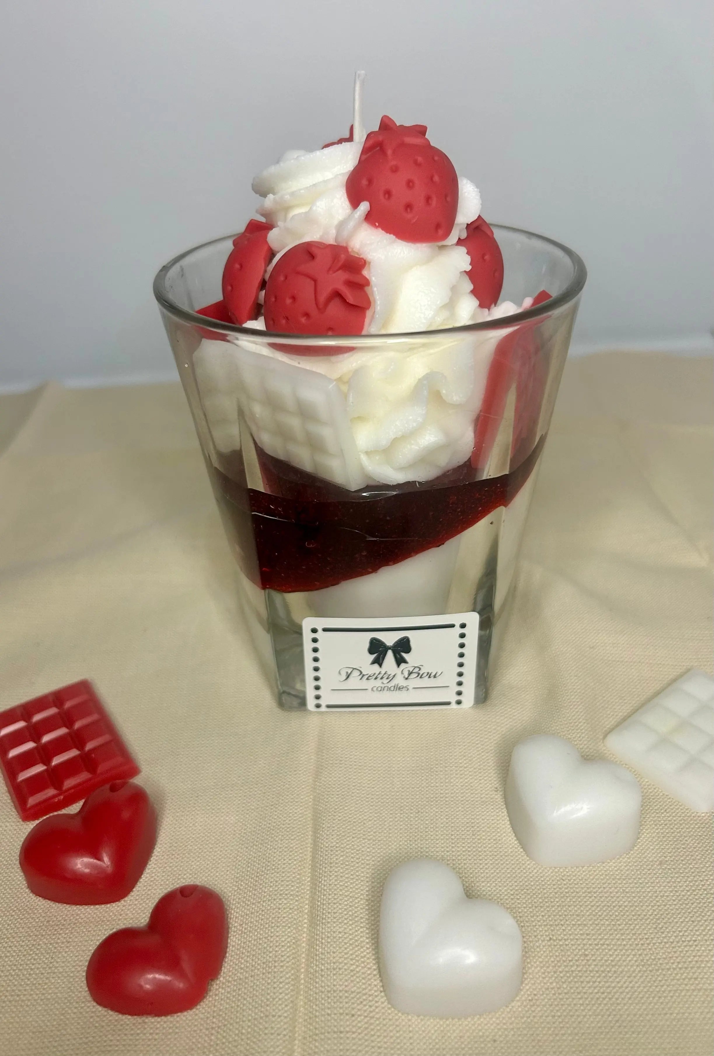Strawberry Shortbread Dream Pretty Bow Candles