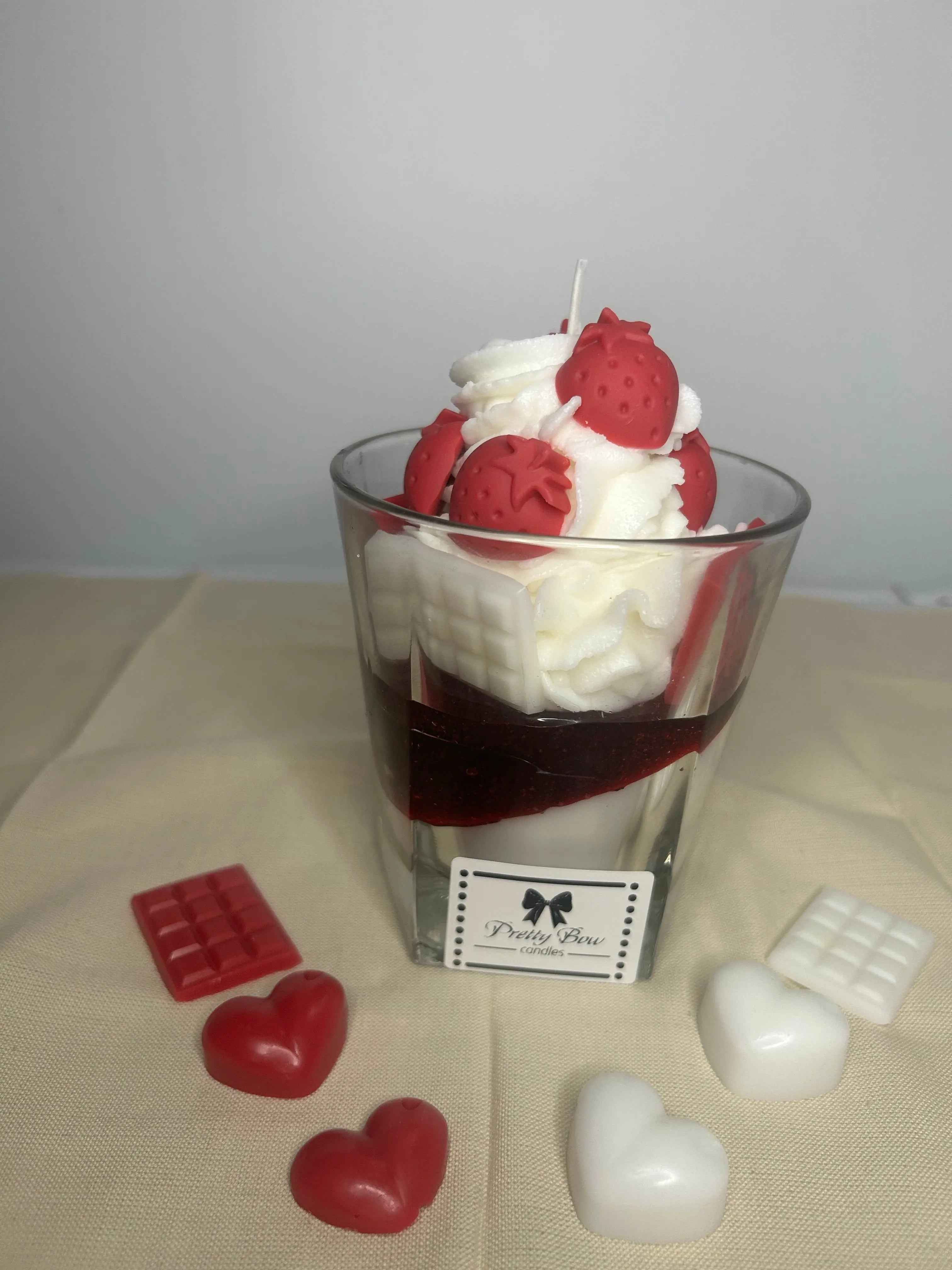 Strawberry Shortbread Dream Pretty Bow Candles