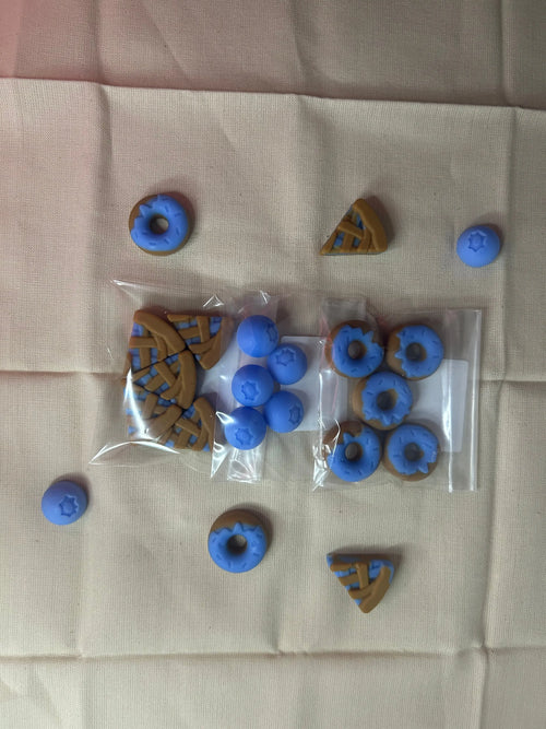 Blueberry Pie Crumble Wax Melts: Bakery Scented Dessert Shapes Pretty Bow Candles